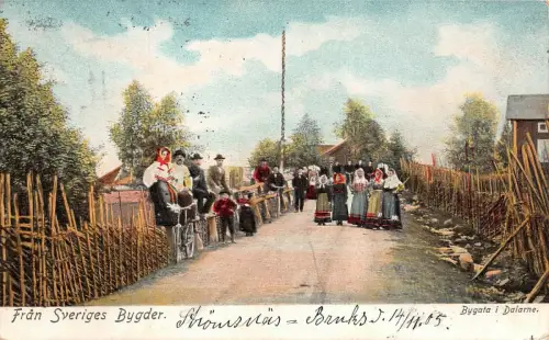 Fran Sveriges Bygder Bygata i Dalarne Postkarte AK 1905