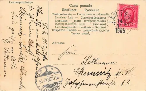 Fran Sveriges Bygder Bygata i Dalarne Postkarte AK 1905