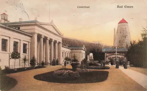 Lindenbad Bad Elmen, Schönebeck Sachsen-Anhalt Postkarte AK 1909