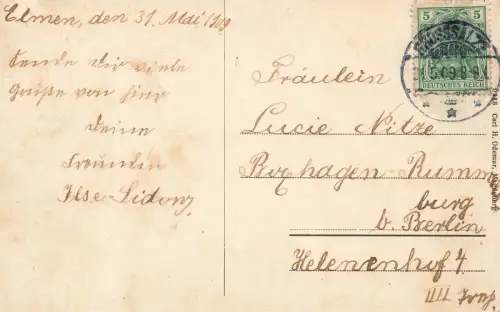 Lindenbad Bad Elmen, Schönebeck Sachsen-Anhalt Postkarte AK 1909