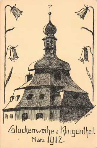 Glockenweihe zu Klingenthal Sachsen Postkarte AK