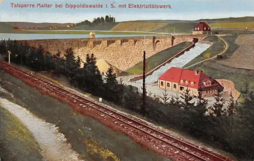 Talsperre Malter bei Dippoldiswalde i. S. mit Elektrizitätswerk AK 1925