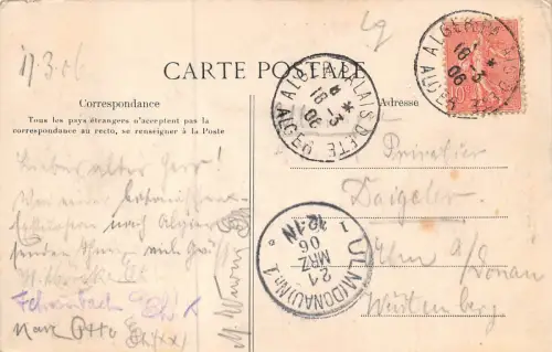 Alger Algier Algerien Ansicht Schiff Postkarte AK 1906