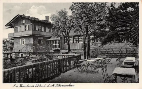 Die Heuscheuer 920 m ü. d. M. Schweizerhaus Postkarte AK 1941