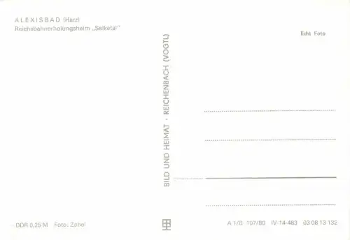 AK Alexisbad Reichsbahnerholungsheim Selketal Sachsen-Anhalt ungelaufen