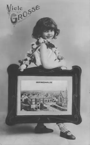Viele Grüsse Geringswalde Fotokarte 1908