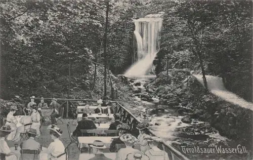 Geroldsauer Wasserfall Restauration Baden-Baden Baden-Württemberg Postkarte AK