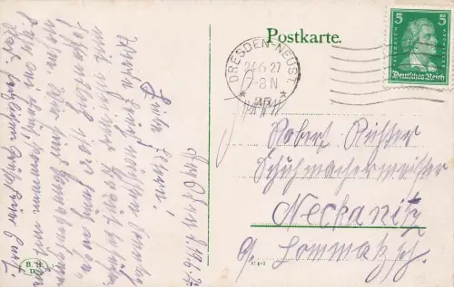 Elbufer mit Italienischen Dörfchen Dresden Sachsen Postkarte AK 1927