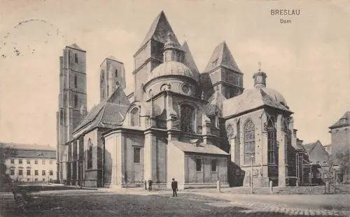 Breslau Dom Postkarte AK 1913
