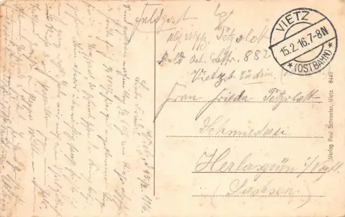 Vietz a. Ostbahn (Witnica) Rathaus Feldpostkarte AK 1916