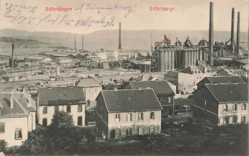 Differdange in Differdingen Luxembourg Postkarte AK 1916