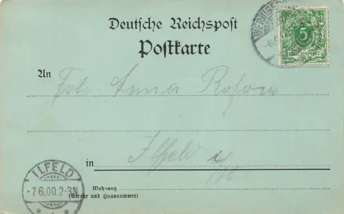 Gruss aus Wernigerode Schlosskirche Sachsen-Anhalt Mondschein-Postkarte AK 1900