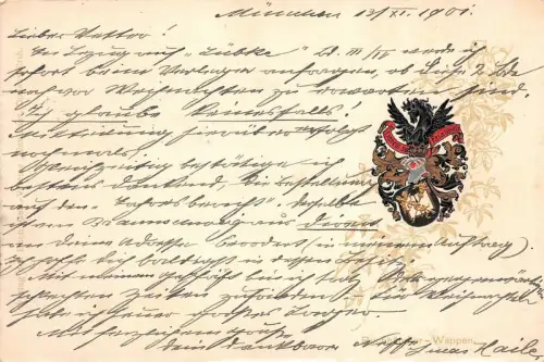 AK Studentika München 1901 Postkarte