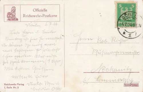 Portrait Jäger Bürgerwehr 1848 Postkarte AK 1924