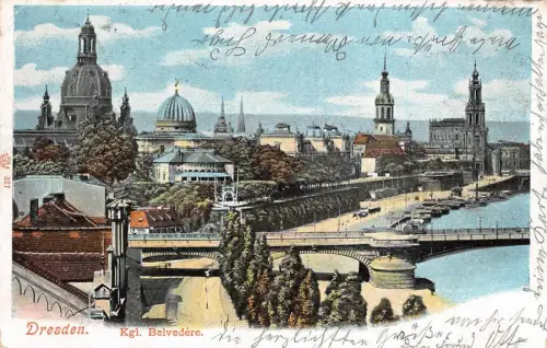 Königliches Belvedere in Dresden Sachsen Postkarte AK 1905
