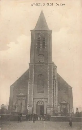 De Kerk Kirche in Wynkel-St-Eloi Belgien Postkarte AK 1915