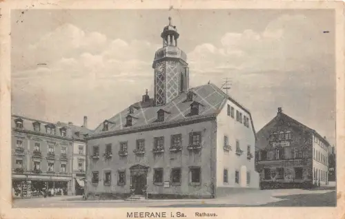 Rathaus in Meerane Sachsen Postkarte AK 1926