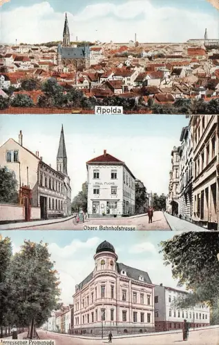 Apolda Obere Bahnhofstrasse Herressener Promenade Feldpost AK 1914