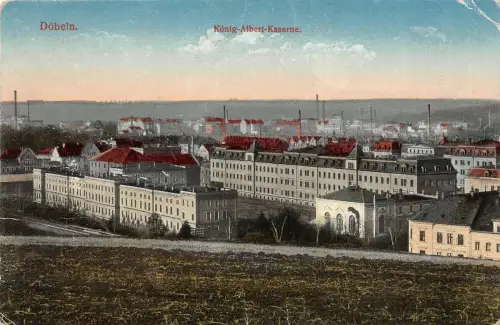 König Albert-Kaserne Döbeln Sachsen Postkarte AK 1918