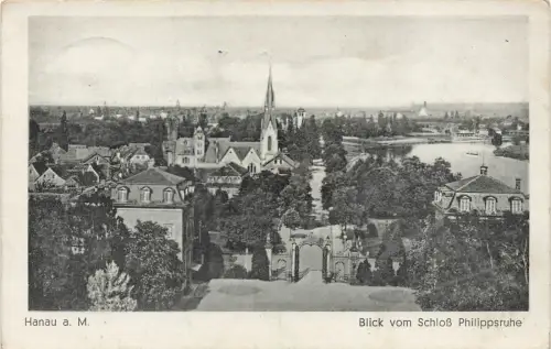 Hanau a. M. Blick vom Schloß Philippsruhe Feldpostkarte AK 1942