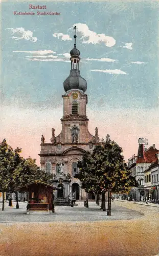 Rastatt Katholische Stadt - Kirche Baden-Württemberg Postkarte AK