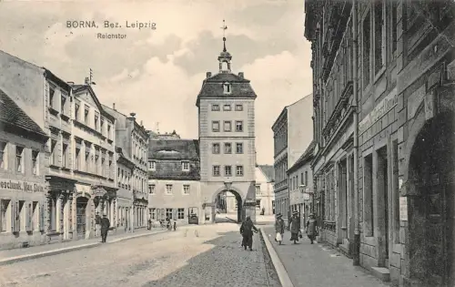 Reichstor in Borna bei Leipzig Sachsen Postkarte AK 1913