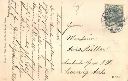 Reichstor in Borna bei Leipzig Sachsen Postkarte AK 1913