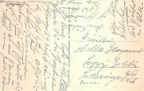 Badeort Kl. Ziegenort Insel Leitholm Pommern Postkarte AK