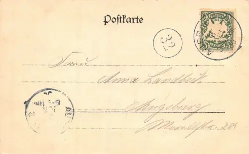 Gruss aus Ansbach Heriederthor und Azstrasse AK 1900