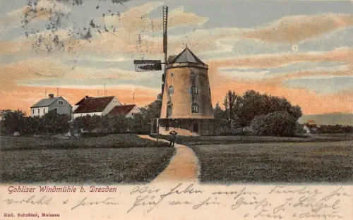 Gohliser Windmühle b. Dresden Postkarte 1906