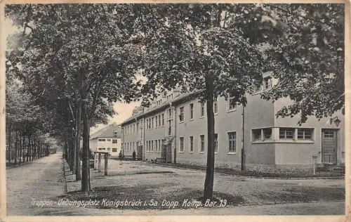 Königsbrück Sachsen Dopp. Komp. Bar. 13 Übungsplatz Postkarte 1934