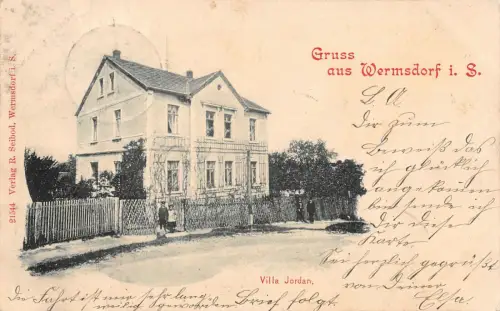 Gruss aus Wermsdorf Sachsen Kinder am Villa Jordan 1900