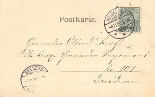 Gruss aus Wermsdorf Sachsen Kinder am Villa Jordan 1900