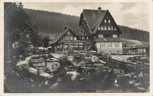 Zackelfallbaude i. Rgb. Postkarte AK 1931