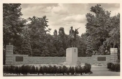 Großenhain i. Sa. Ehrenmal d. Husarenregiments Nr. 18 König Albert Postkarte AK