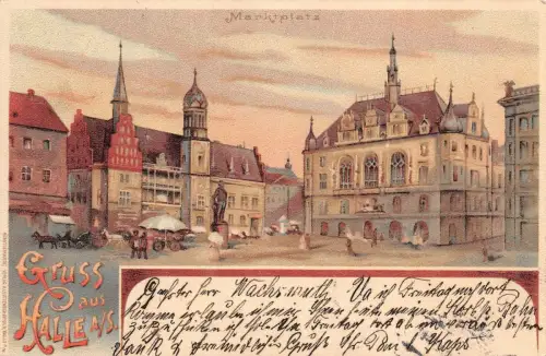 Gruss aus Halle a/S. Marktplatz AK 1899