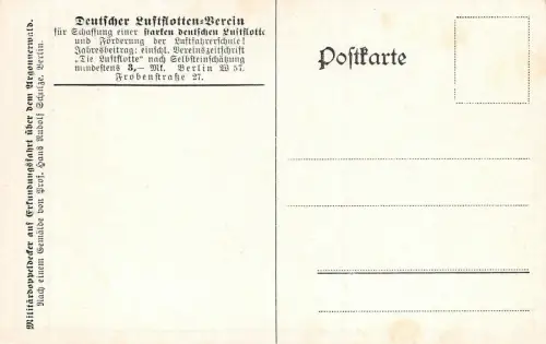 Deutsche Luftflotte Doppeldecker über Argonnenwald AK 1. WK