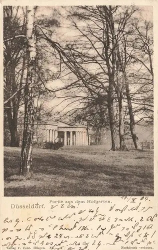 Partie aus dem Hofgarten in Düsseldorf Nordrhein-Westfalen Postkarte AK 1904
