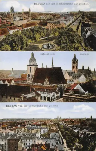 Dessau Schlosskirche, Rathaus Sachsen-Anhalt AK 1914