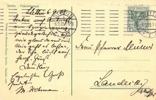 Ansicht Stettin Hakenterrasse Postkarte 1909