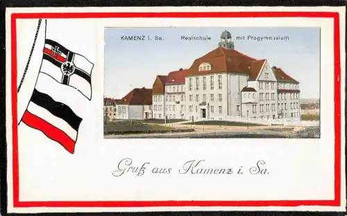 Kamenz Sachsen Realschule Progymnasium Fragge Postkarte