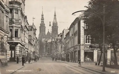 Liegnitz Schlesien Goldbergerstraße Foto Postkarte 1930