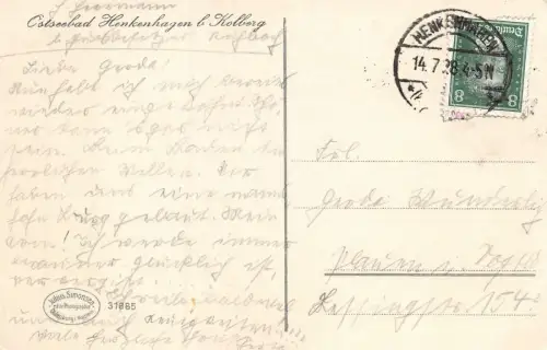 Dünen am Meeresstrande Ostseebad Henkenhagen b. Kolberg AK 1928