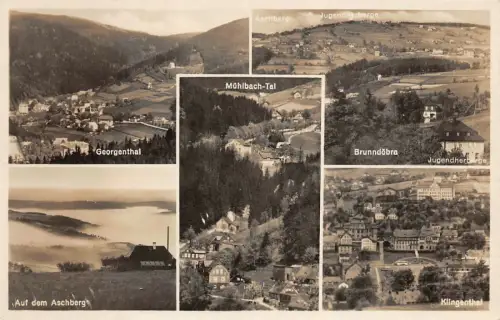 Klingenthal Aschberg Gebiet Mühlbachtal Vogtland Sachsen Postkarte AK 1933