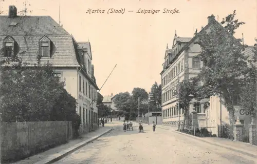 Hartha (Stadt) Leipziger Straße Postkarte AK 1927