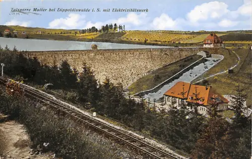 Dippoldiswalde Sachsen Talsperre mit Elektrizitätswerk 1937