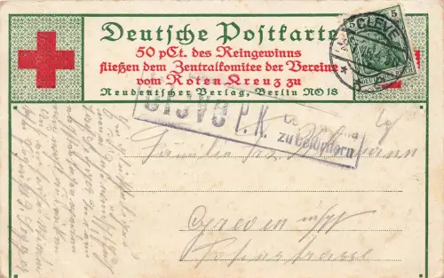 Herzlichen Glückwunsch zum Jahreswechsel Soldaten im Felde Rotkreuz AK 1915