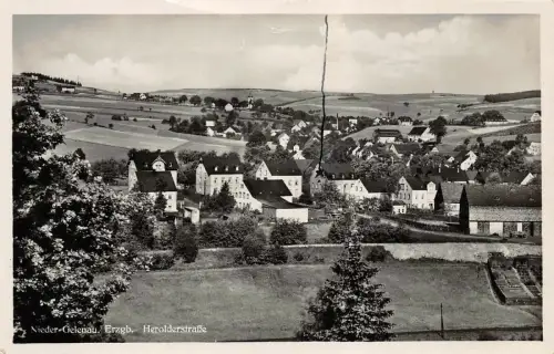 Stadtansicht von Nieder Gelenau Erzgebirge Sachsen Postkarte AK 1932