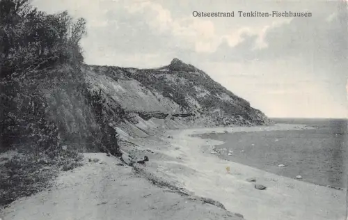 Ostseestrand Tenkitten-Fischhausen Postkarte AK
