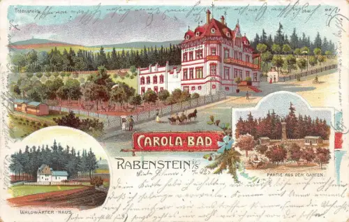 Rabenstein i/S. Carola Bad Waldwärter-Haus Partie aus dem Garten AK 1902